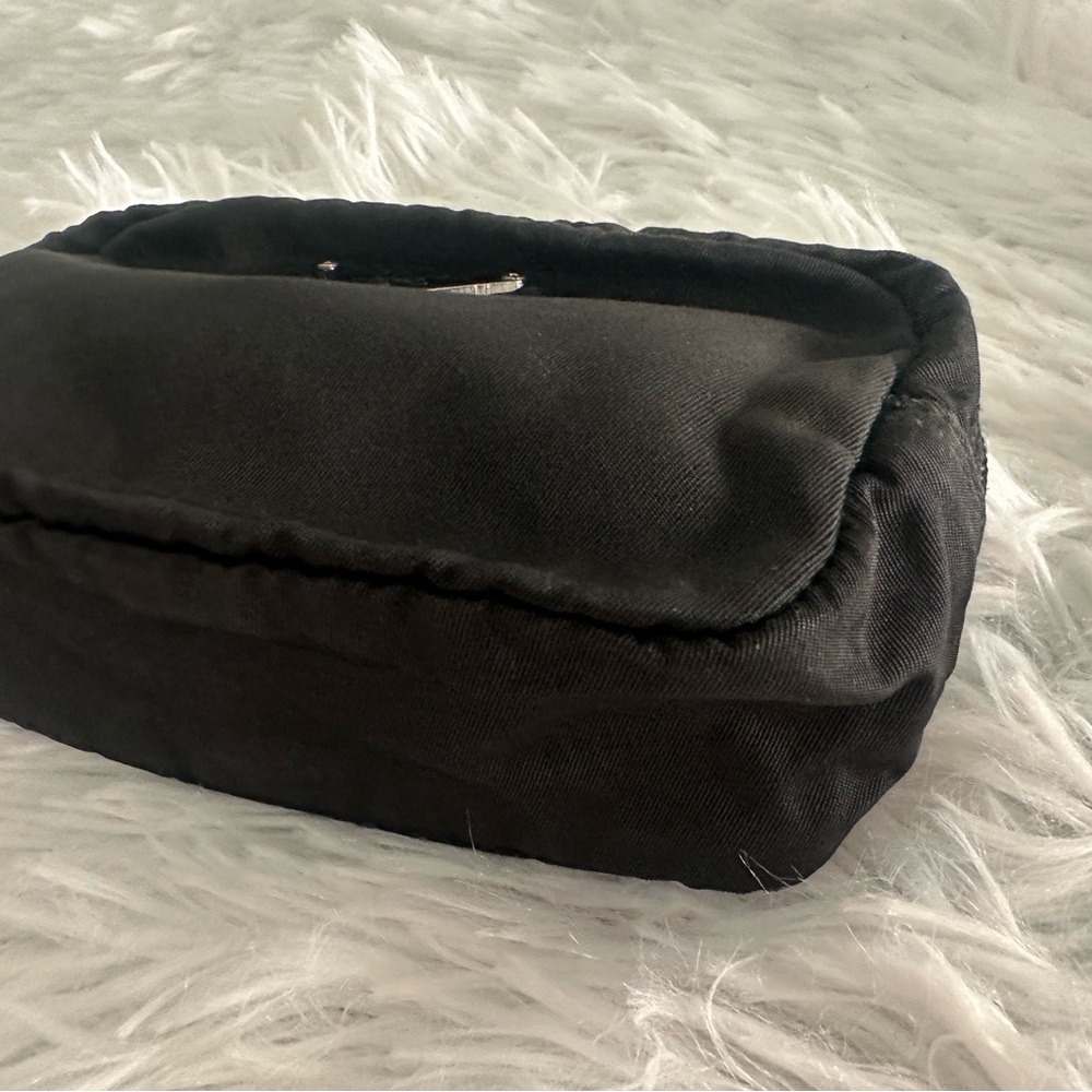 PRADA Nylon Logo Black Mini Zipper Pouch Case Bag - Picture 7 of 12